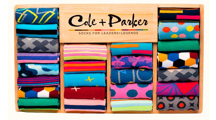 Artistic bold colorful Sock Designs by Cole and Parker 