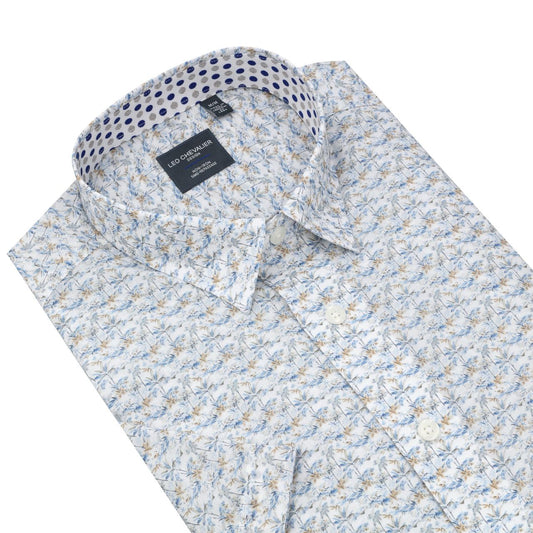Leo Chevalier Design Multi Light Print Men's Casual Hidden Button-Down Shirt