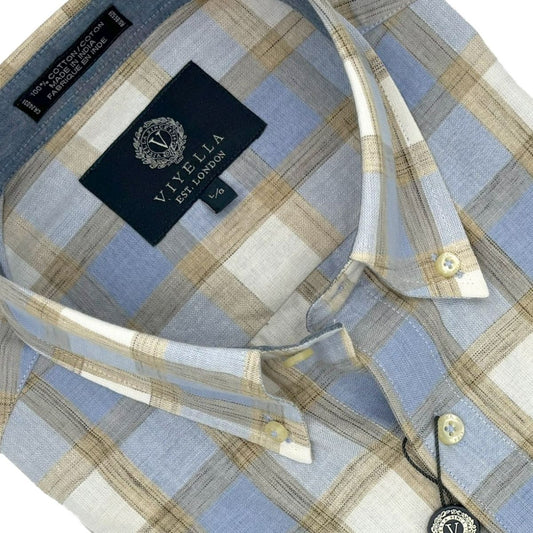 Viyella Expertly Crafted Light Blue Plaid Madras Shirts The Abbey's Finest
