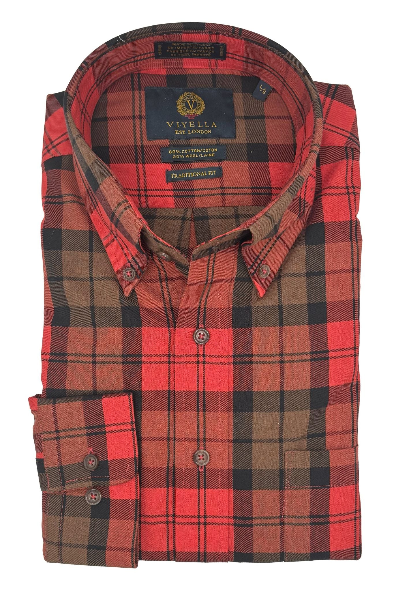 Viyella Paprika Plaid Long Sleeve Button Down Shirt – Bold & Stylish