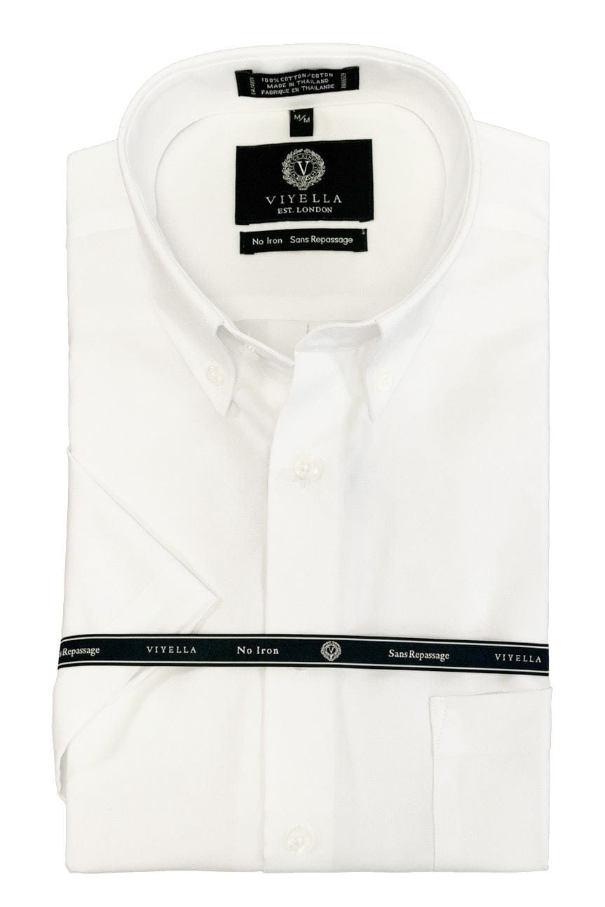Viyella Non-Iron Short Sleeve Shirts in White or Blue
