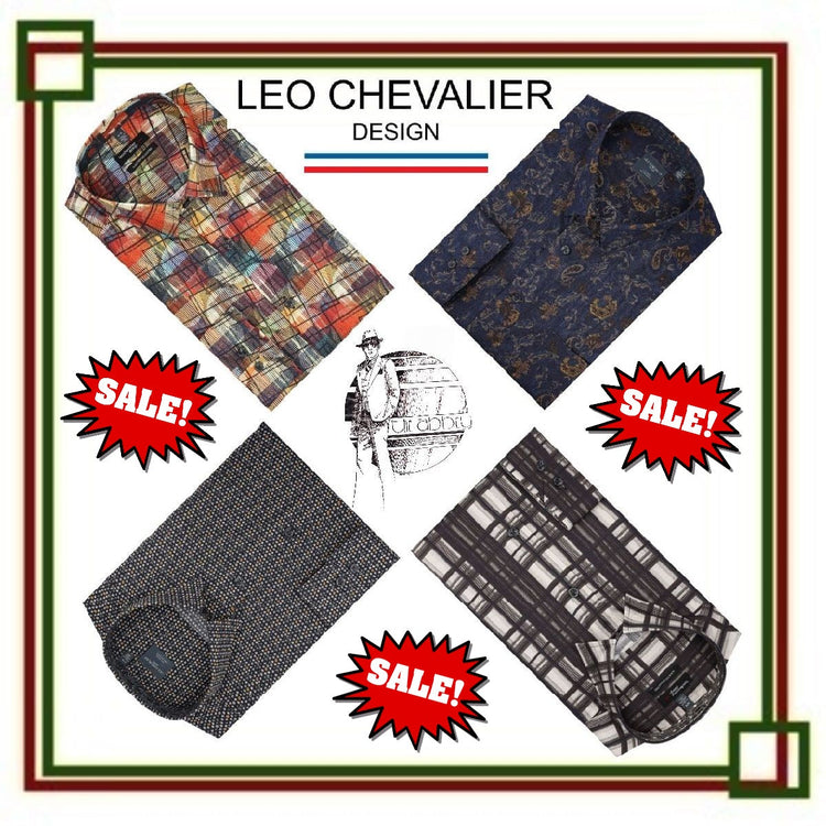 Leo Chevalier Mens Long Sleeve Shirts Regular Fit and Slim Fit