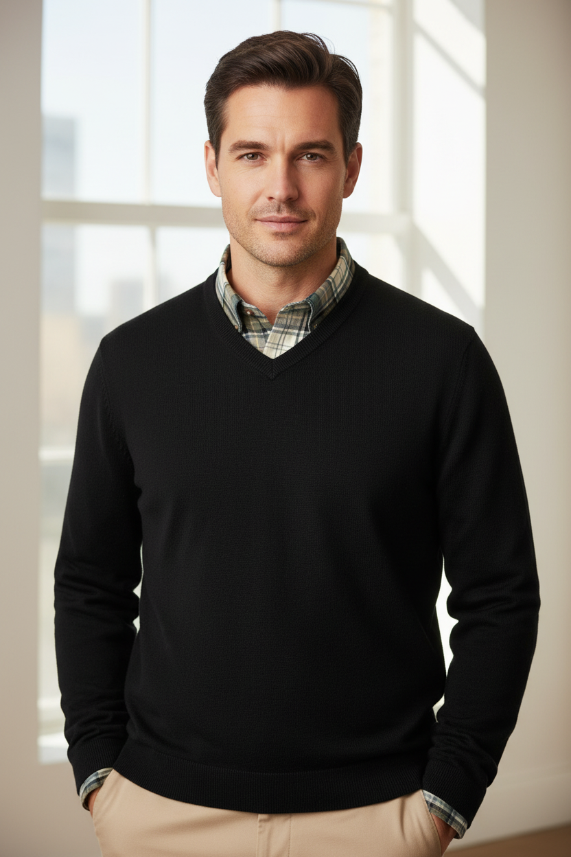 Viyella Upgrade Your Style with Mens V-Neck Extra Fine Merino Sweaters - Available in 5 Trendy Colors