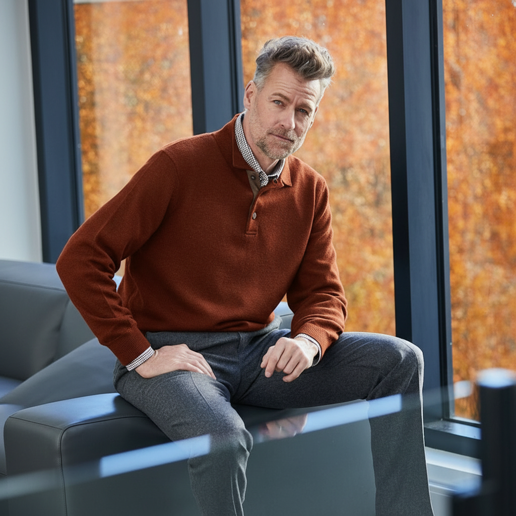 Viyella Luxury Mens Sweaters - Polo Collared Knit for Timeless Comfort