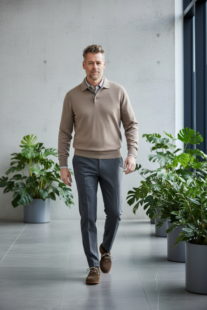 Viyella Luxury Mens Sweaters - Polo Collared Knit for Timeless Comfort