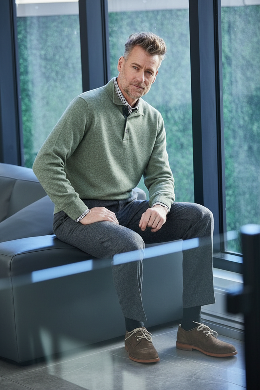 Viyella Luxury Mens Sweaters - Polo Collared Knit for Timeless Comfort