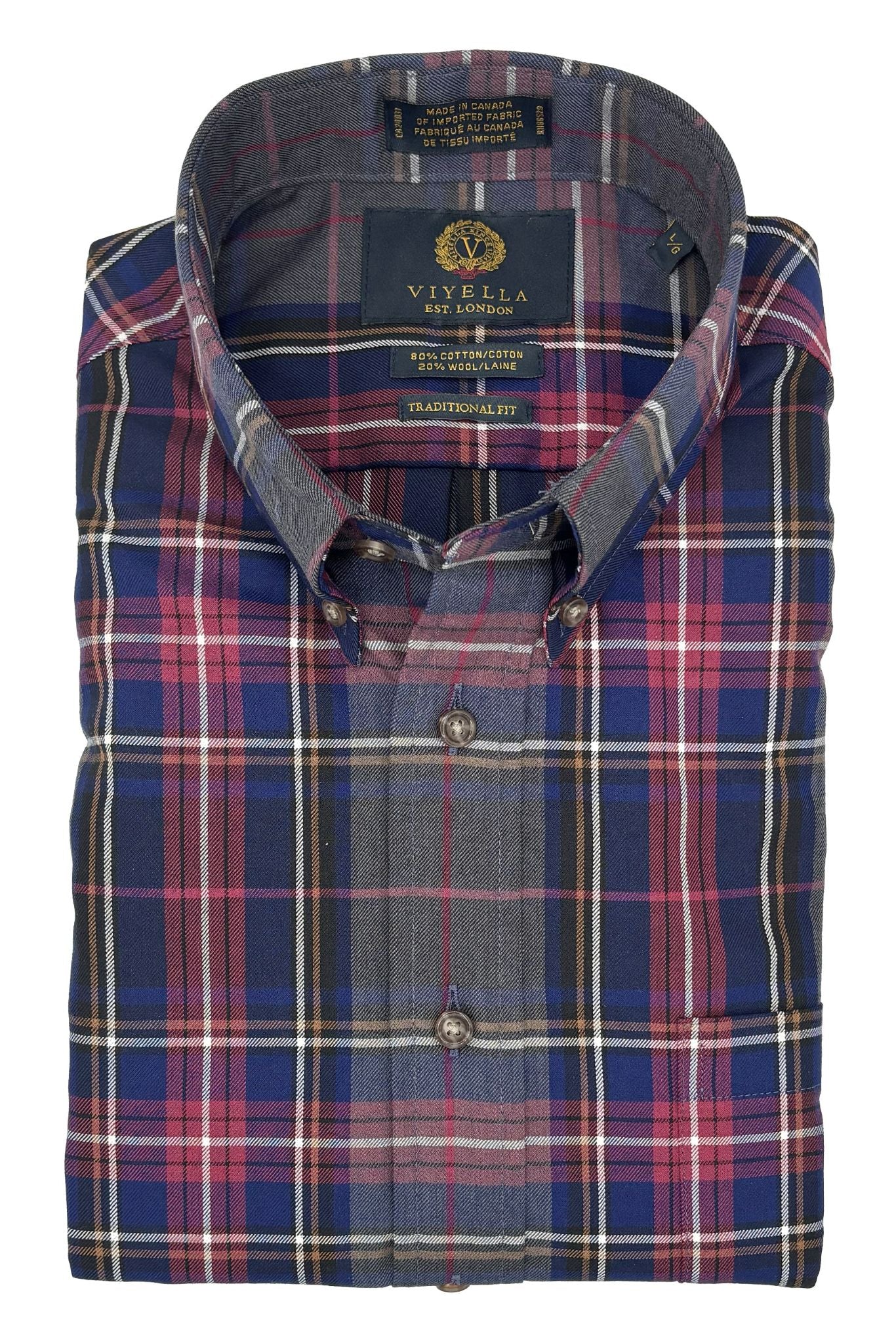 Viyella Charcoal Plaid Long Sleeve Men's Button-Down – Sophisticated Style