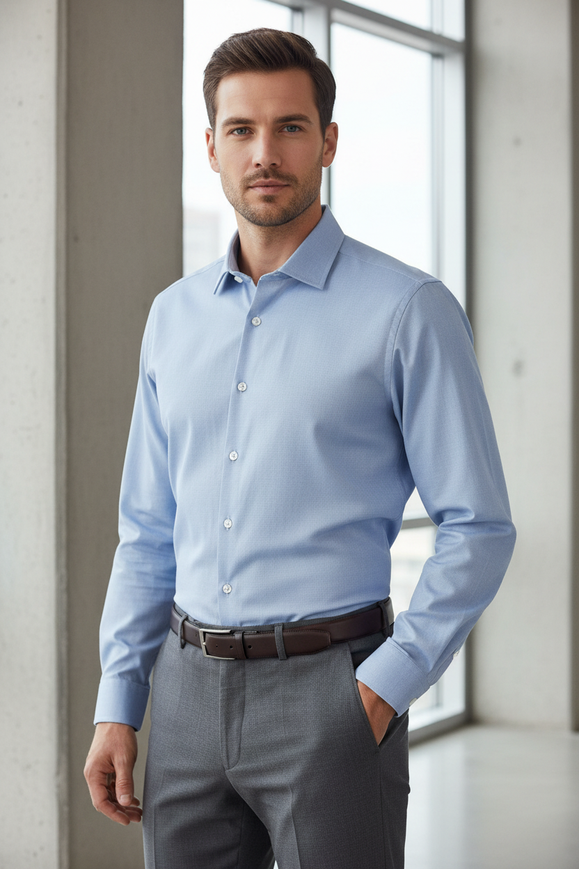 Leo Chevalier Design Men's Slim Fit Dress Shirts: Modern Elegance Redefined Available In 2 Colors