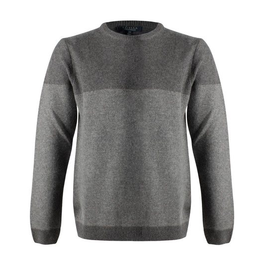 Viyella Discover Classic Style of these Grey 100% Cotton Tonal Crewneck: Crafted with Excellence in Italy