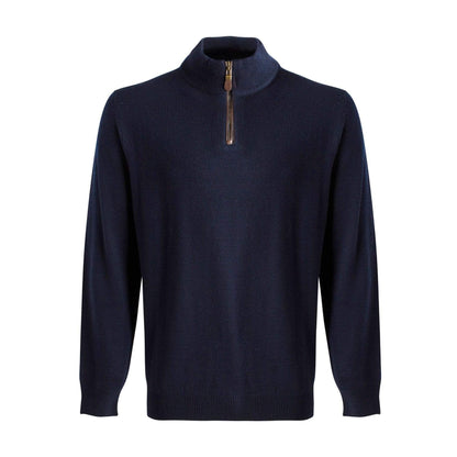 Viyella Elevate Your Wardrobe with the Versatile Quarter Zip Mockneck Sweaters in Extra Fine Merino Wool - Available in 10 Vibrant Colors