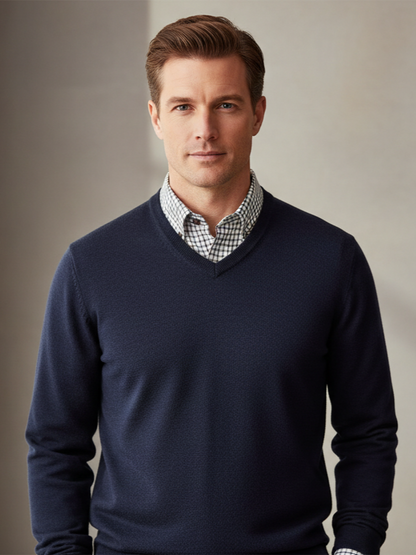 Viyella Upgrade Your Style with Mens V-Neck Extra Fine Merino Sweaters - Available in 5 Trendy Colors