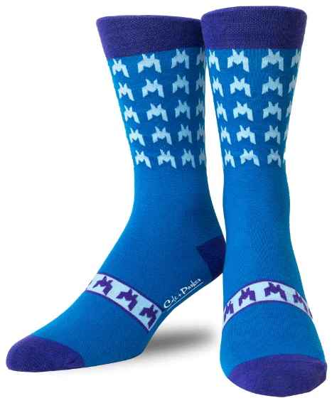 Cole & Parker Men's Blue Chevron Crew Socks