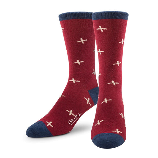 Cole & Parker Men's Crew Bordeaux Socks by Cole and Parker