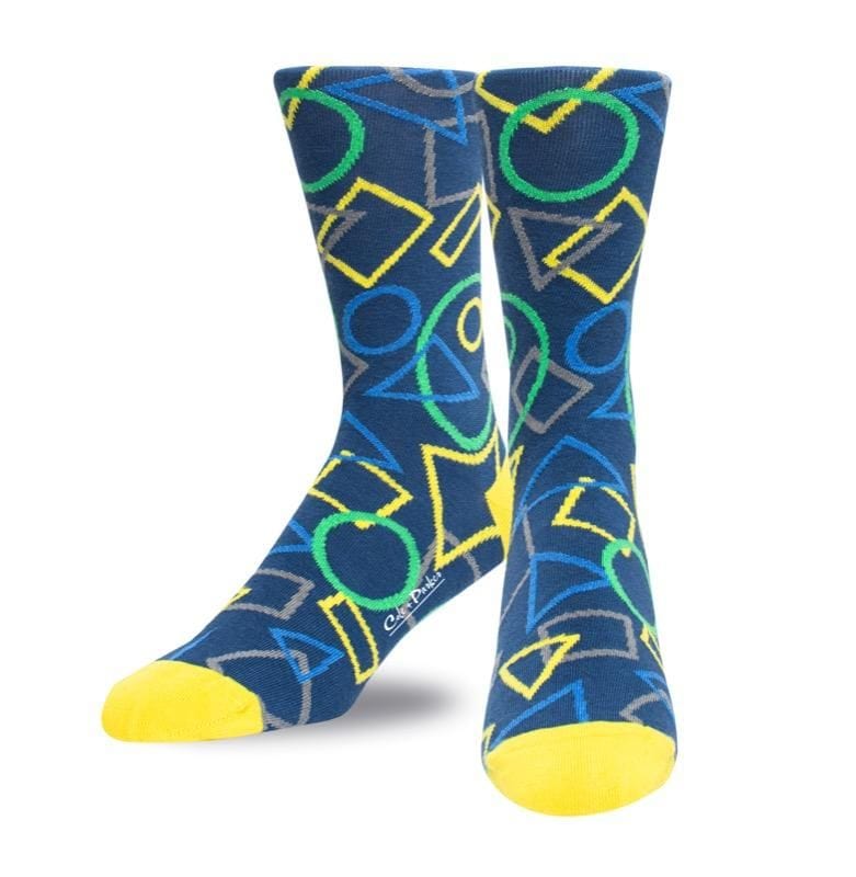 Cole & Parker Men's Fun Blue Crew Socks by Cole and Parker