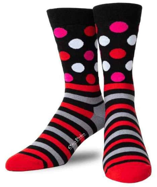 Cole & Parker Men's Polkadot and Striped Crew Socks