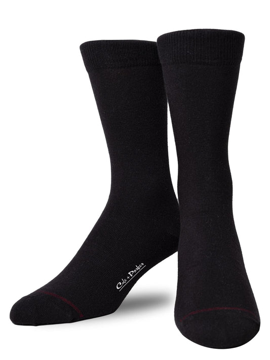 Cole & Parker Men's Solid Black Crew Sock by Cole and Parker