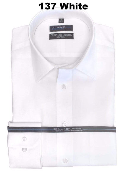 Leo Chevalier Design Mens Tall Contemporary Fit 100% Cotton Non Iron Dress Shirt Available In 6 Colors