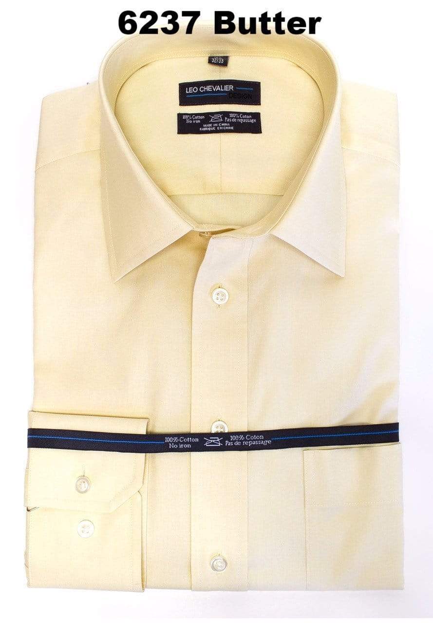 Leo Chevalier Design Mens Tall Contemporary Fit 100% Cotton Non Iron Dress Shirt Available In 6 Colors