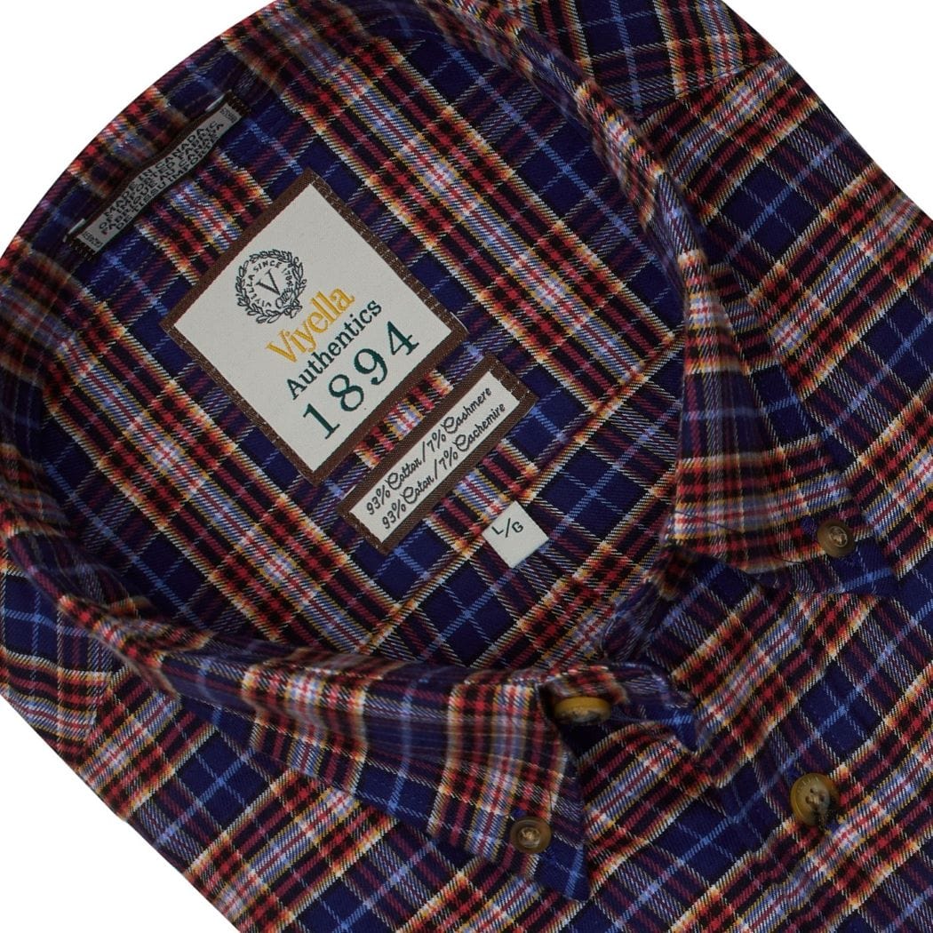 Sophisticated Multi Spice Plaid Long Sleeve Button Down - Viyella The Abbey Collections