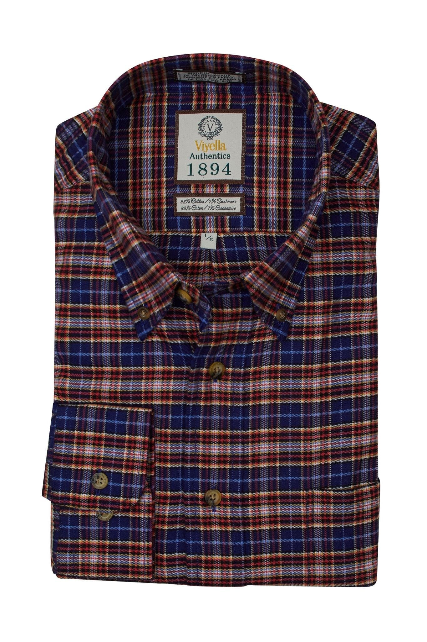 Sophisticated Multi Spice Plaid Long Sleeve Button Down - Viyella The Abbey Collections