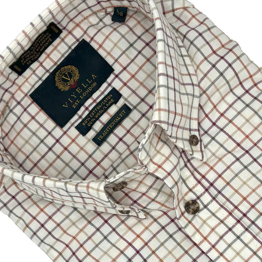 Viyella Natural Check Men's Cotton & Wool Long Sleeve Shirts