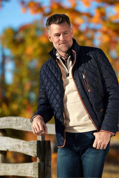 Viyella Navy Quilted Men's Designer Lightweight Jacket - Shop Now