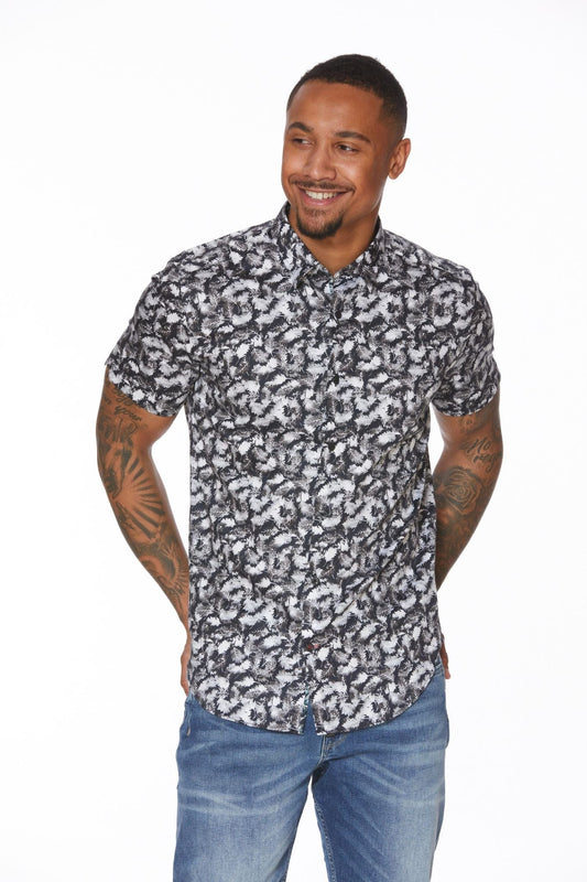 Leo Chevalier Design Oak Print Cotton Short Sleeve Shirt