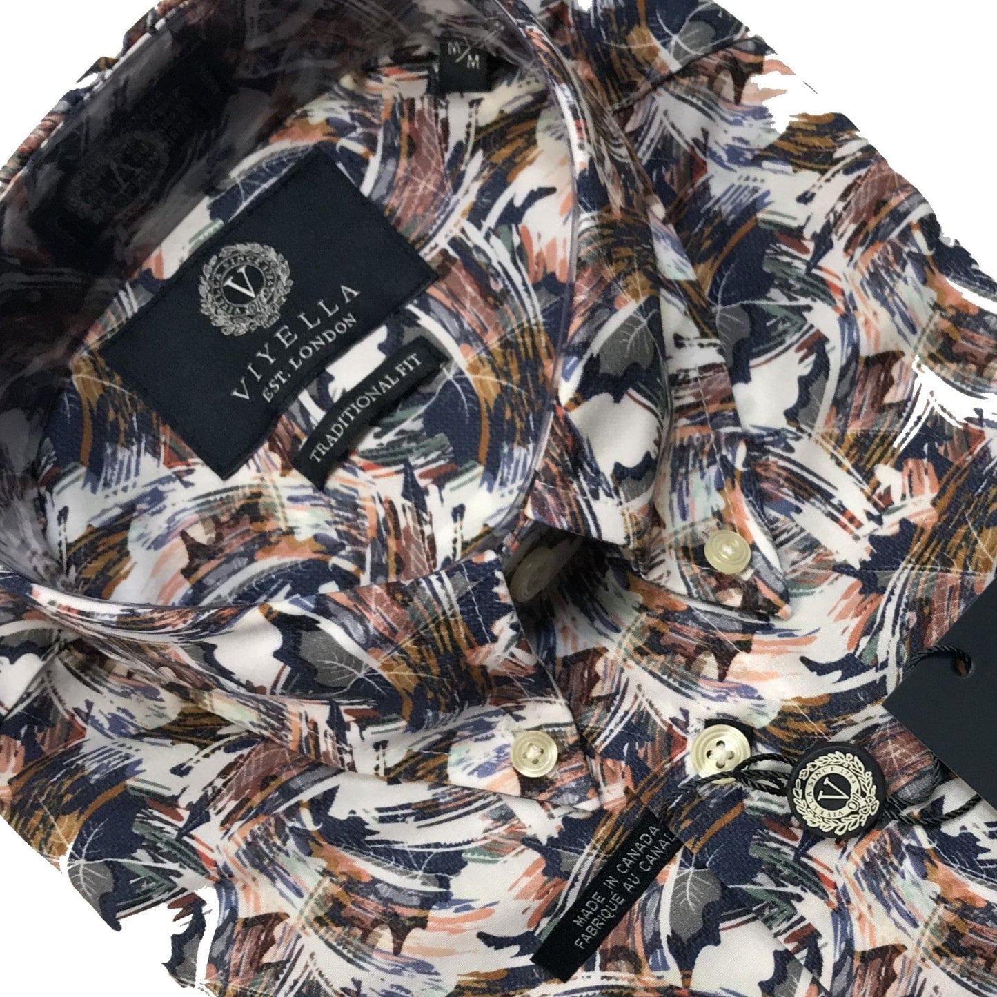 Viyella Short Sleeve Shirts - Multi Color Modern Print