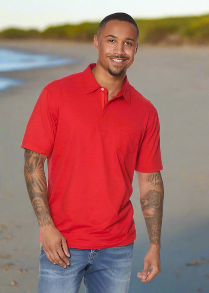 Leo Chevalier Design True Red Lightweight Golf Shirts for Men