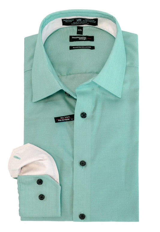 Leo Chevalier Design Upgrade Your Style in our Slim Fit 100% Cotton Non-Iron Dress Shirts Available in 10 Colors