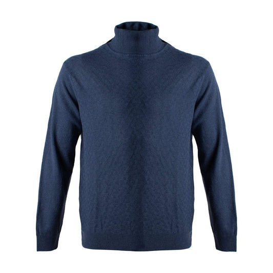 Viyella Viyella Made In Italy Blue Light Weight Turtle Neck Sweaters