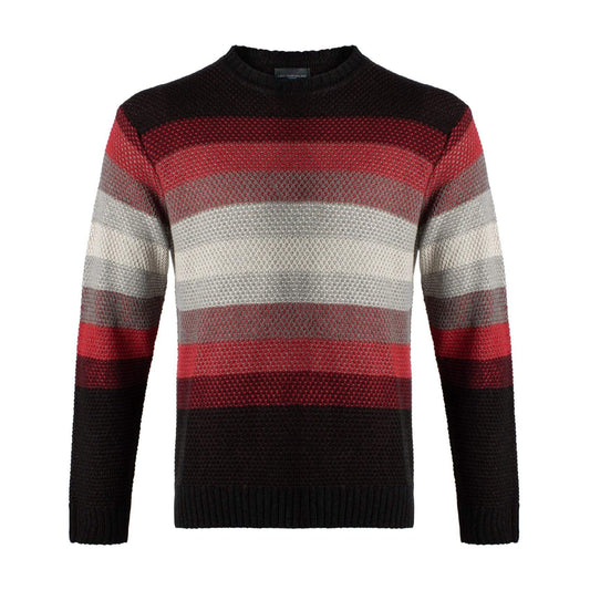 Leo Chevalier Design Wine Block Knit Crewneck Made In Italy