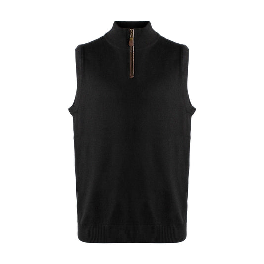 Viyella Zip Mock Neck Sweaters Vest in Extra Fine Merino Wool Available in 6 Colors