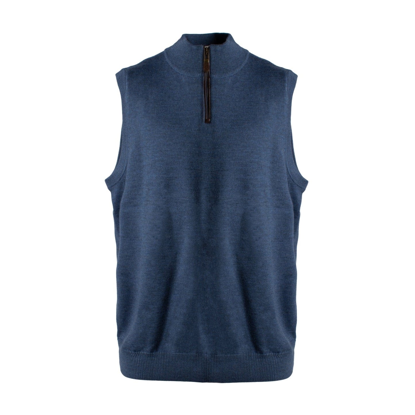 Viyella Zip Mock Neck Sweaters Vest in Extra Fine Merino Wool Available in 6 Colors